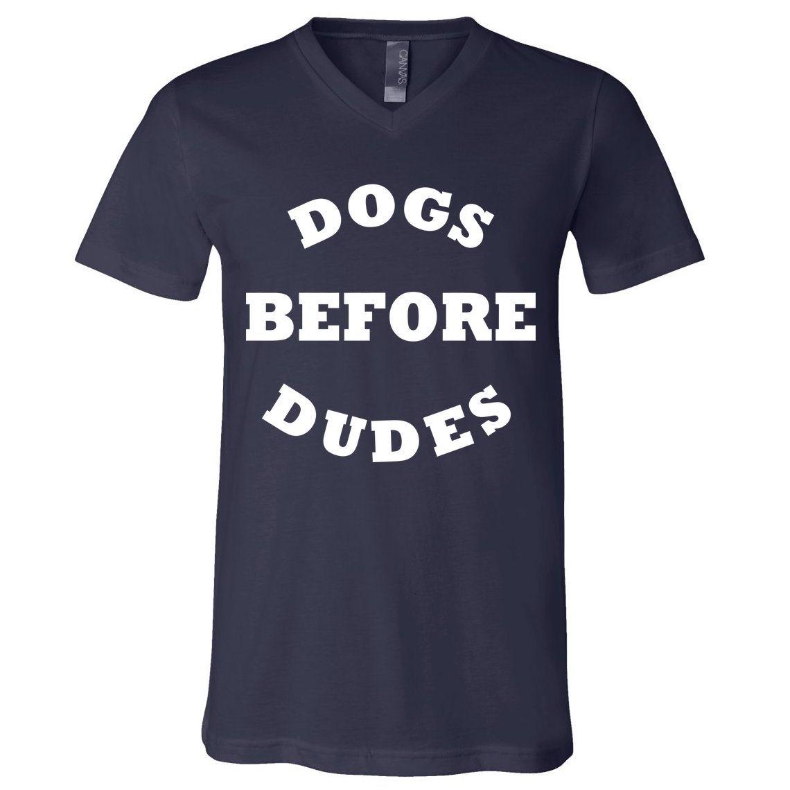 Dogs Before Dudes Funny Saying V-Neck T-Shirt