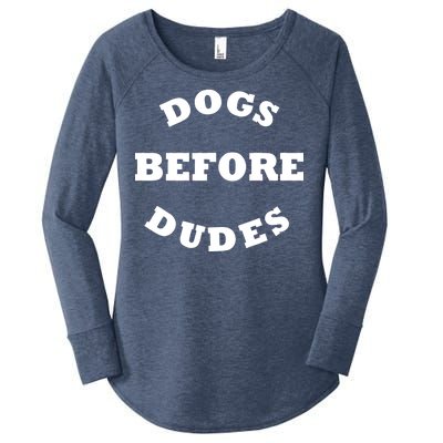 Dogs Before Dudes Funny Saying Women's Perfect Tri Tunic Long Sleeve Shirt