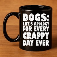 Dogs Life's Apology For Every Crappy Day Ever 11oz C Handle Ceramic Mug