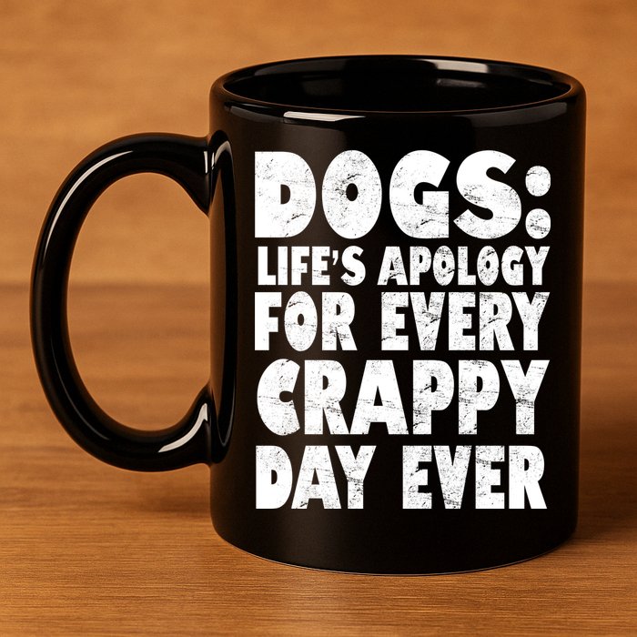 Dogs Life's Apology For Every Crappy Day Ever 11oz C Handle Ceramic Mug