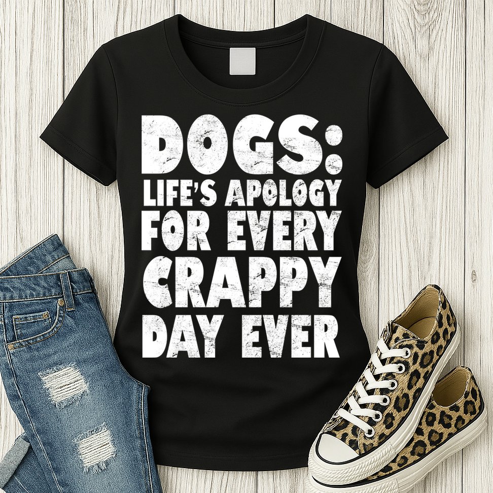 Dogs Life's Apology For Every Crappy Day Ever Womens T-Shirt