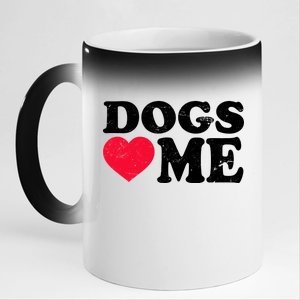 Dogs Love Me 11oz Black Color Changing Mug