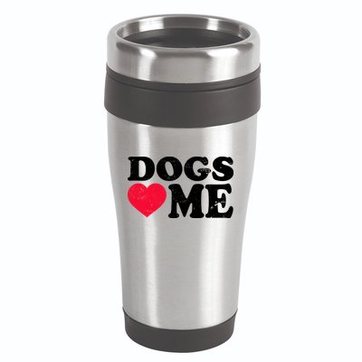 Dogs Love Me 16oz Travel Tumbler
