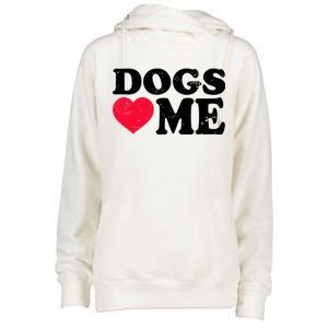 Dogs Love Me Womens Funnel Neck Pullover Hood