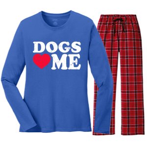 Dogs Love Me Women's Long Sleeve Flannel Pajama Set 