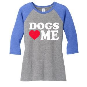 Dogs Love Me Women's Tri-Blend 3/4-Sleeve Raglan Shirt