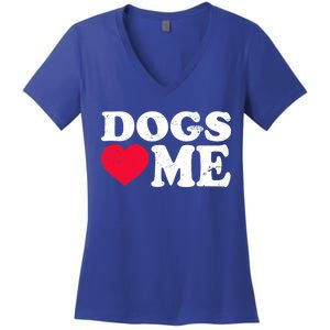 Dogs Love Me Women's V-Neck T-Shirt