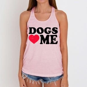 Dogs Love Me Women's Knotted Racerback Tank