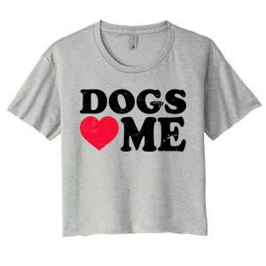 Dogs Love Me Women's Crop Top Tee