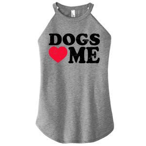 Dogs Love Me Women's Perfect Tri Rocker Tank