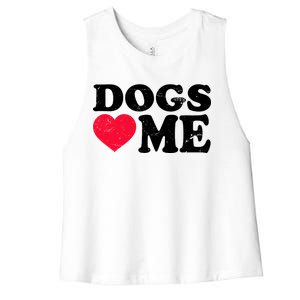 Dogs Love Me Women's Racerback Cropped Tank