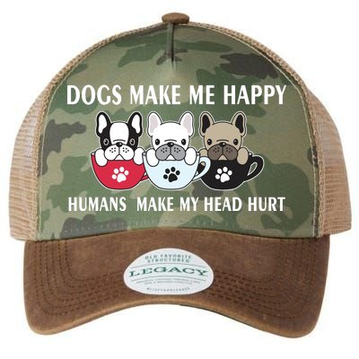 Dogs Make Me Happy Humans Make My Head Hurt Legacy Tie Dye Trucker Hat