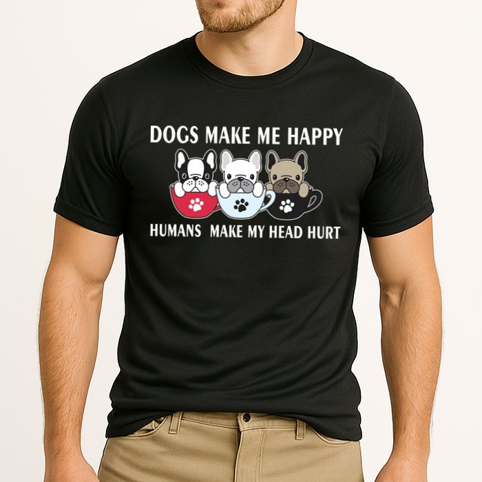 Dogs Make Me Happy Humans Make My Head Hurt Cooling Performance Crew T-Shirt