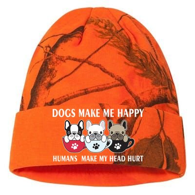 Dogs Make Me Happy Humans Make My Head Hurt Kati Licensed 12" Camo Beanie