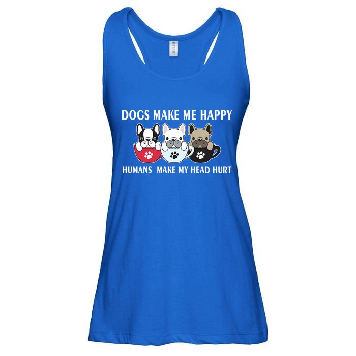 Dogs Make Me Happy Humans Make My Head Hurt Ladies Essential Flowy Tank