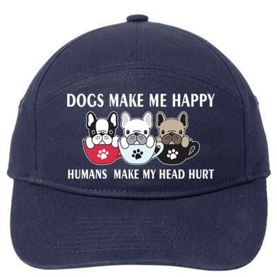 Dogs Make Me Happy Humans Make My Head Hurt 7-Panel Snapback Hat