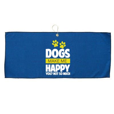 Dogs Make Me Happy You Not so Much Large Microfiber Waffle Golf Towel