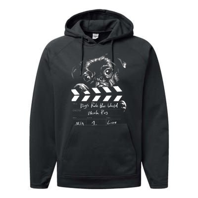 Dogs Rule The World Cute Director  Performance Fleece Hoodie