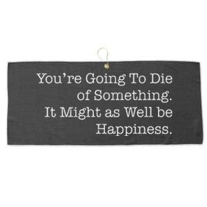 Die Of Happiness Large Microfiber Waffle Golf Towel