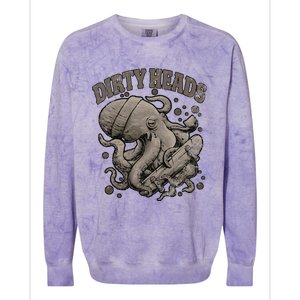 Dirty Octopus Heads With Skateboard Music Lover Colorblast Crewneck Sweatshirt