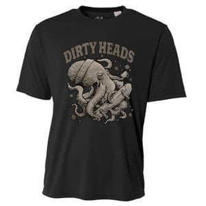 Dirty Octopus Heads With Skateboard Music Lover Cooling Performance Crew T-Shirt