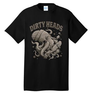 Dirty Octopus Heads With Skateboard Music Lover Tall T-Shirt