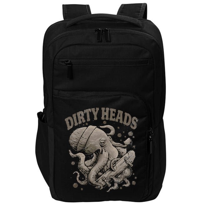 Dirty Octopus Heads With Skateboard Music Lover Impact Tech Backpack