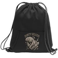 Dirty Octopus Heads With Skateboard Music Lover Sweatshirt Cinch Pack Bag