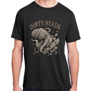 Dirty Octopus Heads With Skateboard Music Lover Adult ChromaSoft Performance T-Shirt