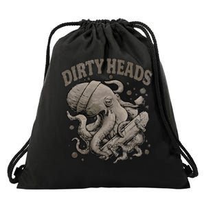 Dirty Octopus Heads With Skateboard Music Lover Drawstring Bag