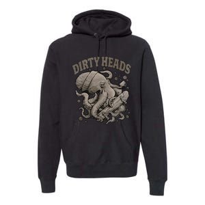 Dirty Octopus Heads With Skateboard Music Lover Premium Hoodie