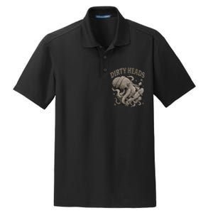 Dirty Octopus Heads With Skateboard Music Lover Dry Zone Grid Polo