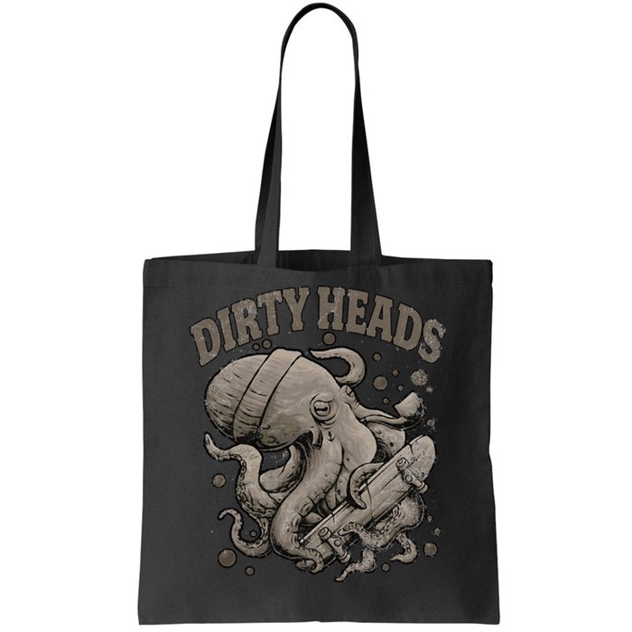 Dirty Octopus Heads With Skateboard Music Lover Tote Bag