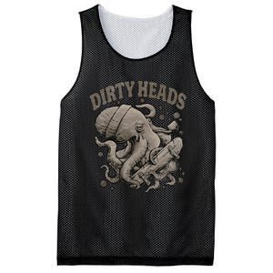 Dirty Octopus Heads With Skateboard Music Lover Mesh Reversible Basketball Jersey Tank