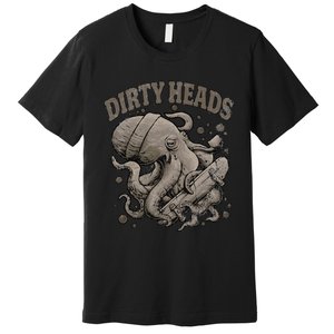 Dirty Octopus Heads With Skateboard Music Lover Premium T-Shirt