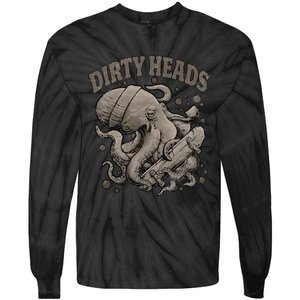 Dirty Octopus Heads With Skateboard Music Lover Tie-Dye Long Sleeve Shirt