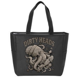 Dirty Octopus Heads With Skateboard Music Lover Zip Tote Bag