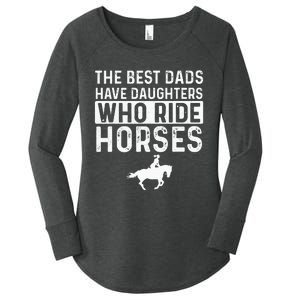 Dad Of Horse Lover Equestrian Horseback Rider Women's Perfect Tri Tunic Long Sleeve Shirt