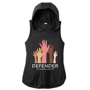 Defender Of Human Rights Ladies PosiCharge Tri-Blend Wicking Draft Hoodie Tank