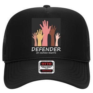 Defender Of Human Rights High Crown Mesh Back Trucker Hat