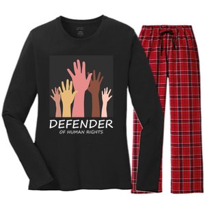 Defender Of Human Rights Women's Long Sleeve Flannel Pajama Set 