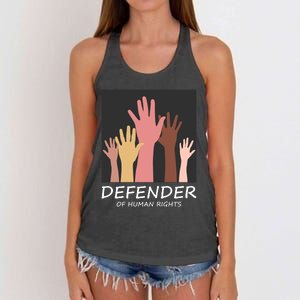 Defender Of Human Rights Women's Knotted Racerback Tank