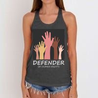 Defender Of Human Rights Women's Knotted Racerback Tank