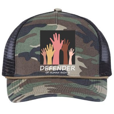 Defender Of Human Rights Retro Rope Trucker Hat Cap