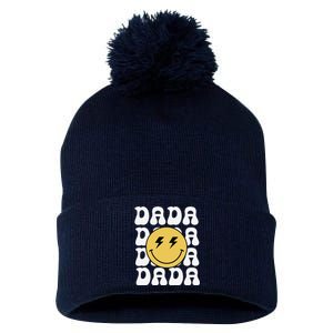 Dada One Happy Dude Birthday Theme Family Matching Pom Pom 12in Knit Beanie