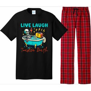 Dread Optimism Humor Live Laugh Toaster Bath Skeleton Pajama Set