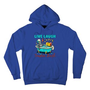 Dread Optimism Humor Live Laugh Toaster Bath Skeleton Hoodie