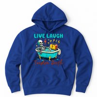 Dread Optimism Humor Live Laugh Toaster Bath Skeleton Hoodie