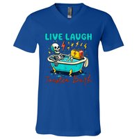 Dread Optimism Humor Live Laugh Toaster Bath Skeleton V-Neck T-Shirt