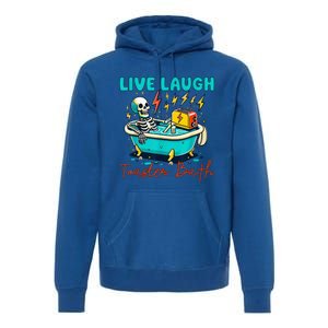 Dread Optimism Humor Live Laugh Toaster Bath Skeleton Premium Hoodie